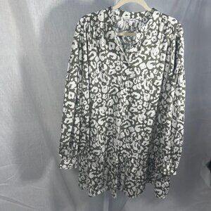 Elizabeth and James Olive Green Shirt Dress with Ruffle Hem - Size XL